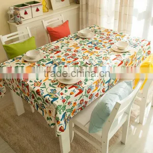 100% Polyester TC CVC WATER RESIST Flower Design Printed Table Cloth thumbnail-1