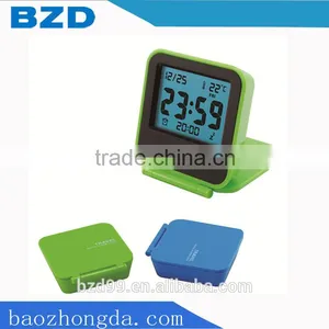 Portable Advertising Desk Mini Travel Alarm Clock With Thermometer Alarm Snooze and Night Light Electronic Items Manufacturer thumbnail-1