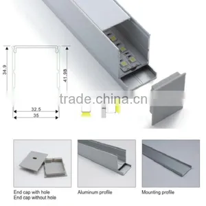 62X35mm Led Linear Pendent Light Aluminum LED Profile With Led Strip Light for Indoor Use thumbnail-2