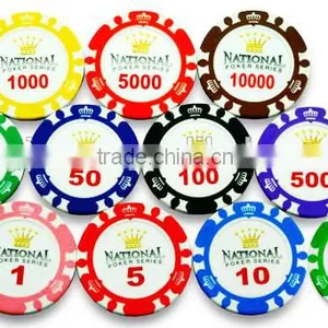 Plastic Pocker Chips 13.5g Clay Customize Sticker Poker Chip Casino Chip thumbnail-2