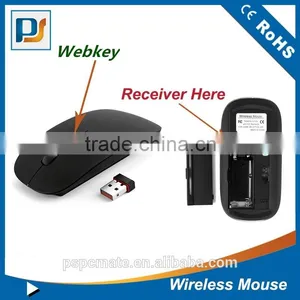 Factory Flat Design Black Computer 2.4G Optical Wireless Webkey Mouse thumbnail-1