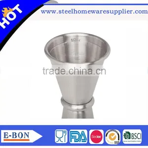 High Quality Stainless Steel Double Hemming Jigger Measuring Cup thumbnail-1