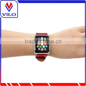 Genuine Leather Single Tour Smart Wrist Watch Band Replacement With Adapter Metal Clasp for Apple Watch IWatch All Models thumbnail-5