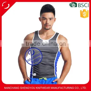 Custom Polyester Spandex Mens Dri Fit Tank Top thumbnail-1