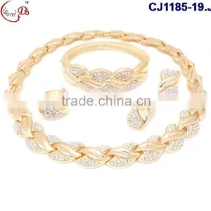 CJ1185-4 Beautiful New Design Wedding Gold Jewelry Set for Women Wholesale thumbnail-1