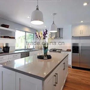 ARTIFICIAL QUARTZ STONE PURE LIGHT GREY KITCHEN COUNTER TOPS thumbnail-2