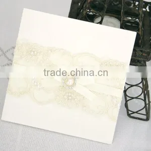 2016 Newmengxing Unique Handmade Wedding Invitation Lace thumbnail-1