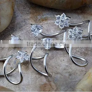 Steel Twist With Shaped Prong-set Gems thumbnail-1