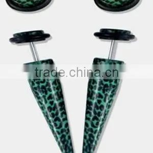 Green Leopard Fake Ear Taper thumbnail-1