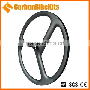 CBK T700 Lightweight Carbon Fiber 700C Road Track 3 Spoke Bicycle Wheel thumbnail-3