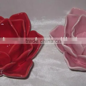CERAMIC HANDMADE FLOWER CANDLE HOLDER thumbnail-1