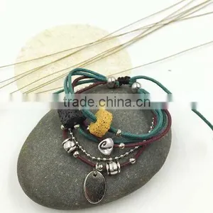 Bob Trading Custom Volcanic Lava Rock Stone Bracelet Wooden Bead Buddha Bracelet thumbnail-1