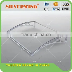 New Euro Design PP Plastic Polycarbonate Sheet Window Awning Brackets With Water Drain Gutter Aluminum Profiles thumbnail-2