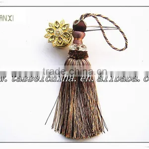 Modern Fashion Crystal Bead Key Tassel, Decorative Silk Tassels thumbnail-1