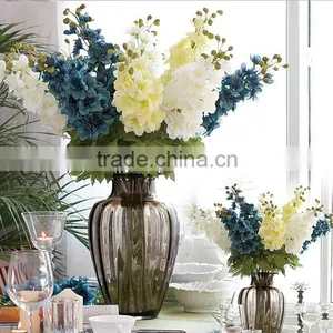 European Style Artificial Wholesale Flowers Artificial Silk Delphinium Ajacis thumbnail-1