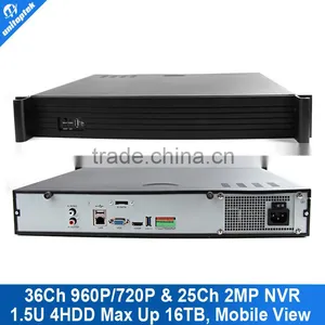 New 1.5U Casing 36CH 960P/720P& 25Ch 2MP NVR For 5MP/3MP/1080P IP Camera Network Video Recorder With Onvif P2P View 4 Sata HDD thumbnail-1
