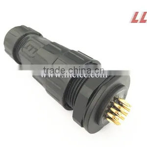 12 Pole Front Panel Mount Female Pin Waterproof Cable Connector thumbnail-2