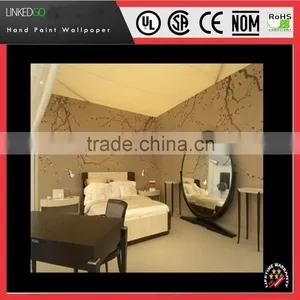 Good Silk Material Design Chinese Traditional Hotel Hand-painting Wallpaper thumbnail-1