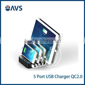 USB Chargering Station 0.5W Max Plastic ABS Multi 5 Port USB Charger For Mobile Phone thumbnail-1