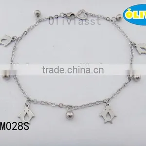 Olivia Jewelry Hotsale Stainless Steel New Gold Anklet Designs For Girls With Ten Charm thumbnail-1