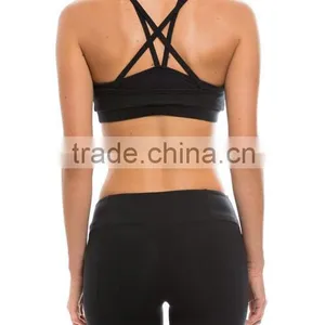 Sexy Multi Layers Sports Wear Top Nylon Spandex Strap Fitness Bra thumbnail-1