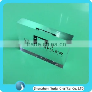 Promotional Acrylic Brand Block Clear Note Block Lucite Custom Logo Block thumbnail-1