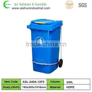 240 Liter Street Plastic Garbage Bin With Wheels thumbnail-1