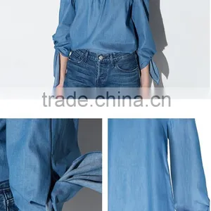 Women's Off The Shoulder Pleated Long Sleeve Loose Blouse thumbnail-6