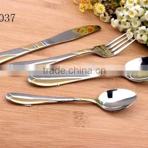 Gold-plated Handle Stainless Steel Cutlery Set Tableware thumbnail-1
