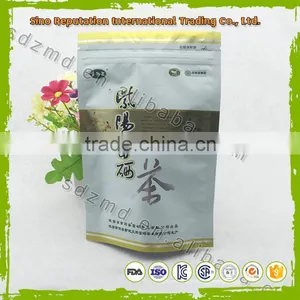 Best Quality Stand up Aluminium Foil Green Tea Bag With Zipper Top thumbnail-1