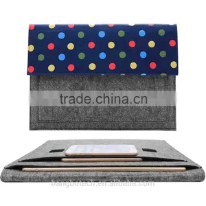 Wool Felt + Canvas Sleeve Carrying Bag for Mabook Laptop Notebook Cover Sleeve thumbnail-4