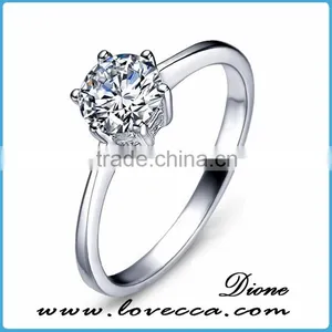 New Charms Cubic Zirconia 925 Sterling Silver Engagement Wedding Ring thumbnail-1