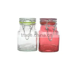 80ml Mini Clear Square Airtight Glass Canister for Spice thumbnail-3