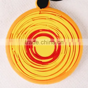 Double Circular Soft Pvc Keychain Pvc Rubber Key Chain thumbnail-2