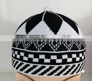 Men Islamic Prayer Knitted Winter Hats Wool Muslim Caps thumbnail-3