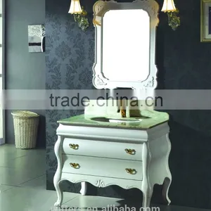 Fashion Glossy White Bathroom Cabinet With Mirror WTS351 thumbnail-2