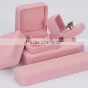 Elegant Pink Flannel Jewelry Boxes & Cases Velvet Ring Box thumbnail-1