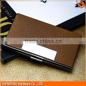 Brown Anti RFID Credit PU Leather Card Case Also for Name Card With Embossing LOGO thumbnail-1