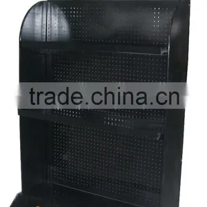 Custom Service Station Store Floor Metal Display Stands for Oil/metal Rack With Wheels/moving Display Shelf With Wheel thumbnail-1