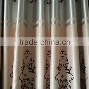 2015 Hot Sale Sun-shading Flocked Blackout Fabric 100% fr Polyester Blackout Fabric for Bedroom thumbnail-1