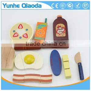 Fun Durable Wooden Food Set for Years of Play Wooden Breakfast Set Solid Wood Version thumbnail-1