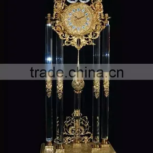 Empire Style Pendulum Floor Clock, Antique Copper Floor Clock, French Rococo Grandfather Decoration Floor Clock thumbnail-2