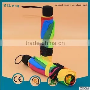 2016 High Quality Customzed Rainbow Umbrella Folding,Custom Cheap Folding Umbrella Mini 3 Fold 10 Panels Rainbow Umbrella thumbnail-2