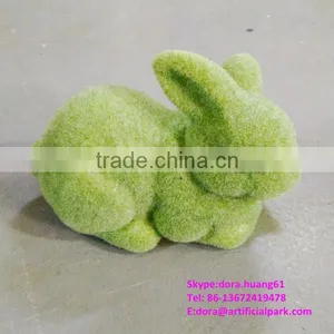 H080618 Decorative Fake Rabbit White Rabbit Green Grass Rabbit thumbnail-5