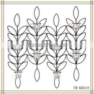 Leaf Design Wrought Iron Wall Sconces thumbnail-1