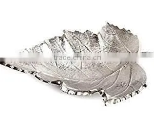 Silver Leaf Metal Bowl thumbnail-1