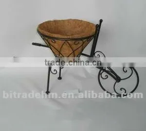 Metal Cart With Coco Plant Holder thumbnail-1