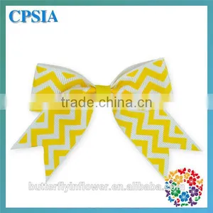Handmade DIY Grey Stripe Hair Bow For Baby Girls Headband's Accessary Without Clips Grosgrain Hair Bows thumbnail-4