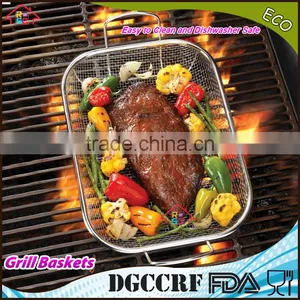 NBRSC BBQ Vegetable Stainless Steel Non-Stick Grill Basket Outdoor Cooking Grilling thumbnail-2