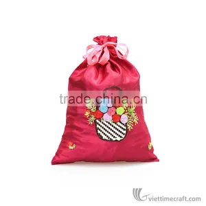 Hand Embroidered Bag With Drawing String, Elegant Designs, Various Colors to Choose thumbnail-6